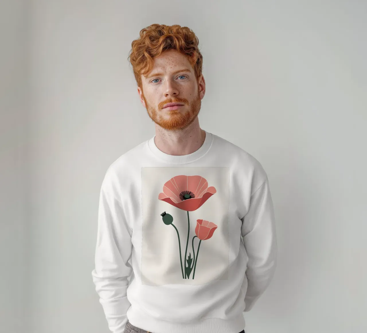 Profilo di un singolo fiore di papavero felpa da Botanical Gallery