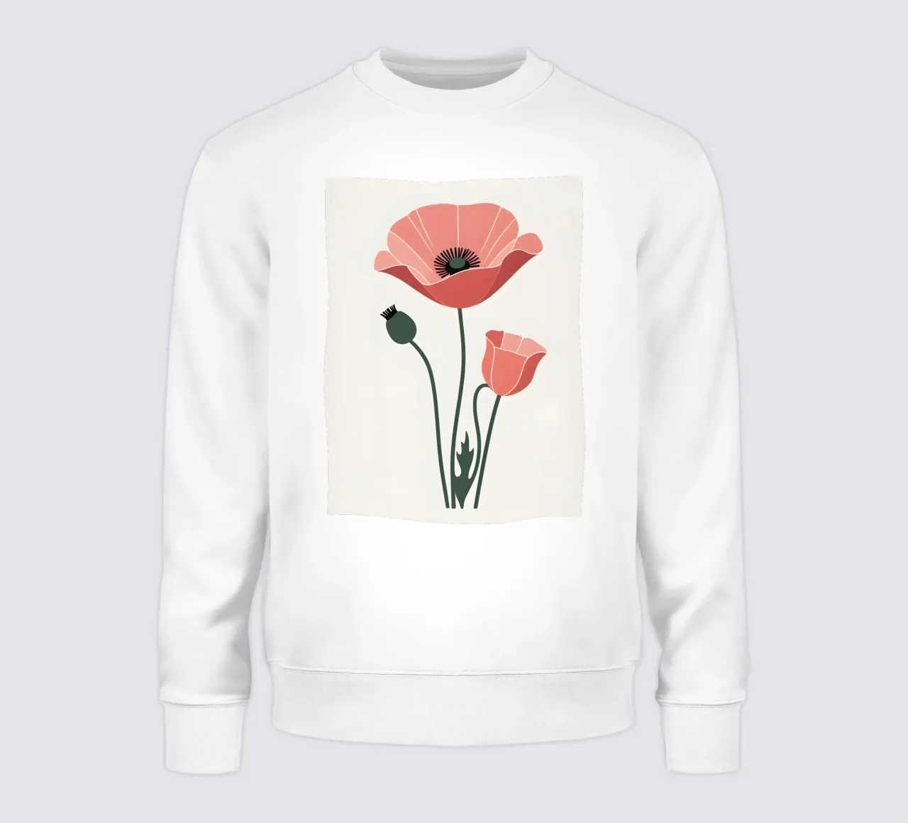 Profilo di un singolo fiore di papavero felpa da Botanical Gallery