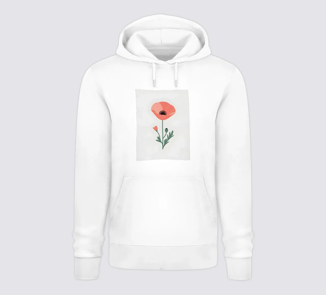 Profilo di un singolo fiore di papavero felpa con cappuccio da Botanical Gallery