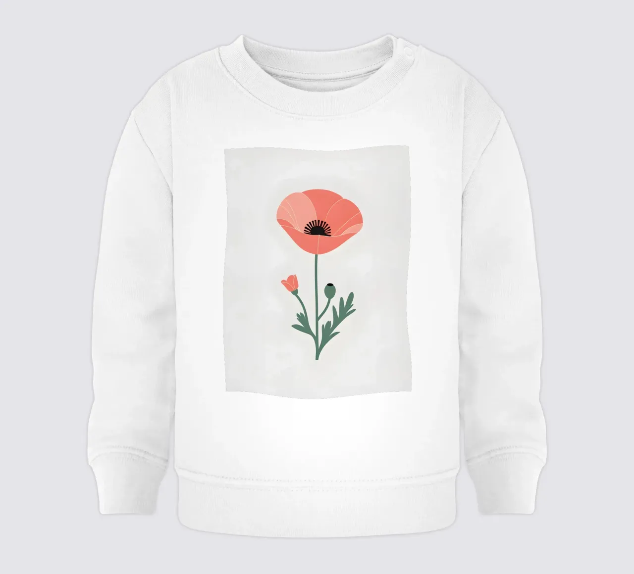 Profilo di un singolo fiore di papavero felpa neonato da Botanical Gallery