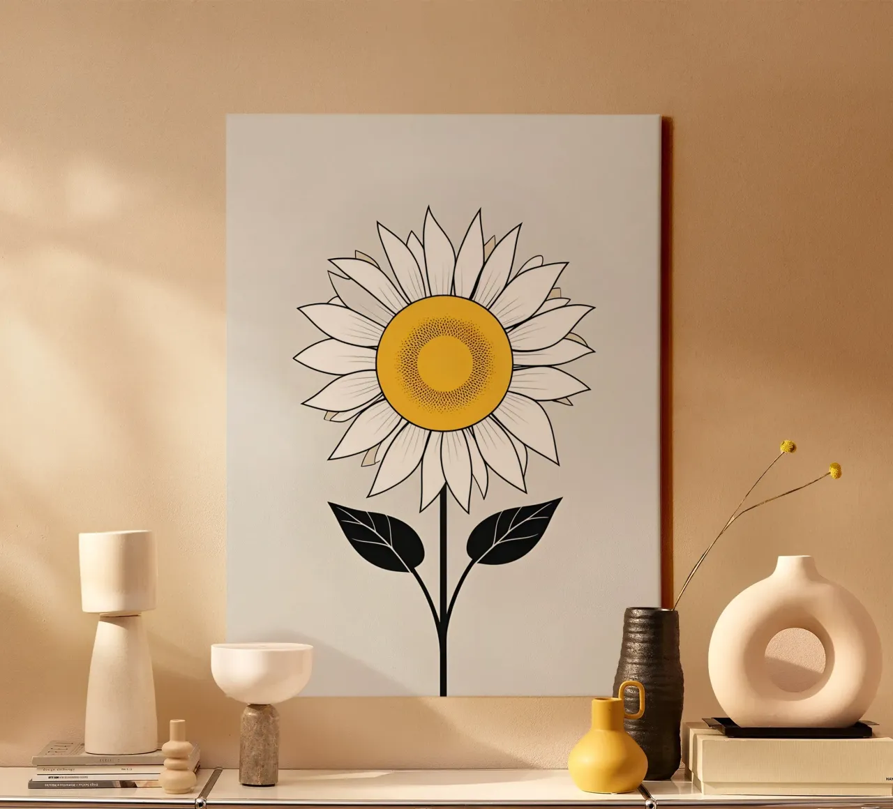 Circolo dei Girasoli tela con Cornice a cassetta da The Green Room