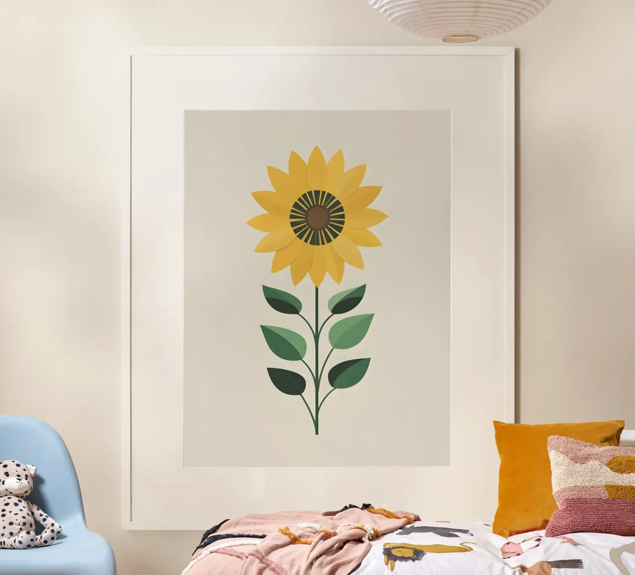 Circolo dei Girasoli poster con telaio in legno da Botanical Gallery