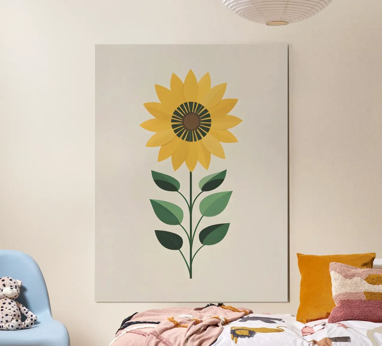 Circolo dei Girasoli poster con telaio in legno da Botanical Gallery
