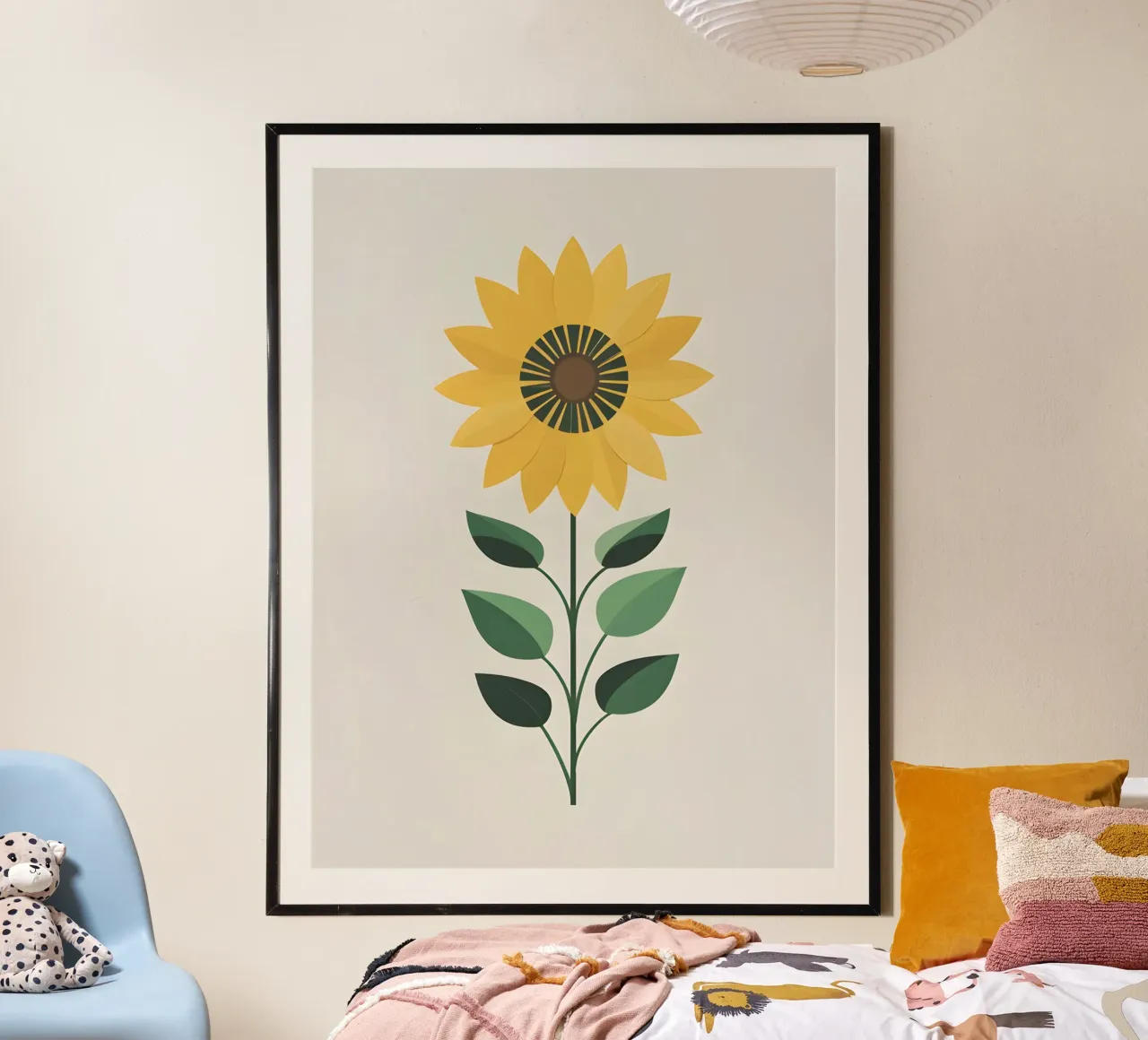 Circolo dei Girasoli poster con telaio in legno da Botanical Gallery
