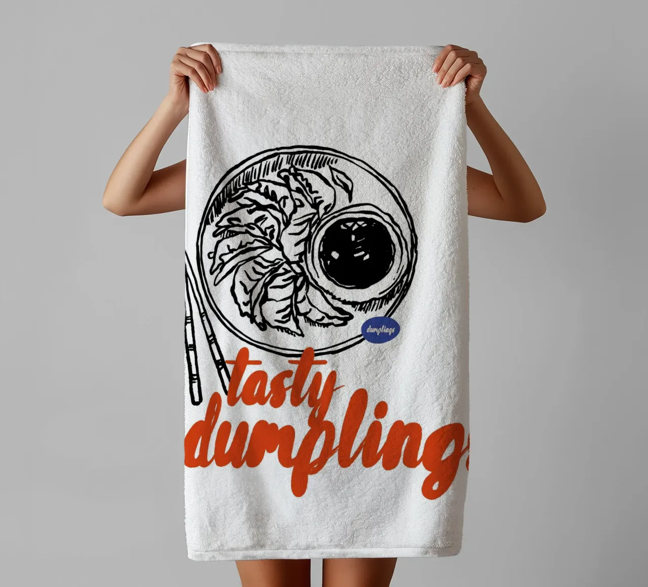 Boho Food 4 Tasty Dumplings asciugamano da bagno da Boho Print Collection