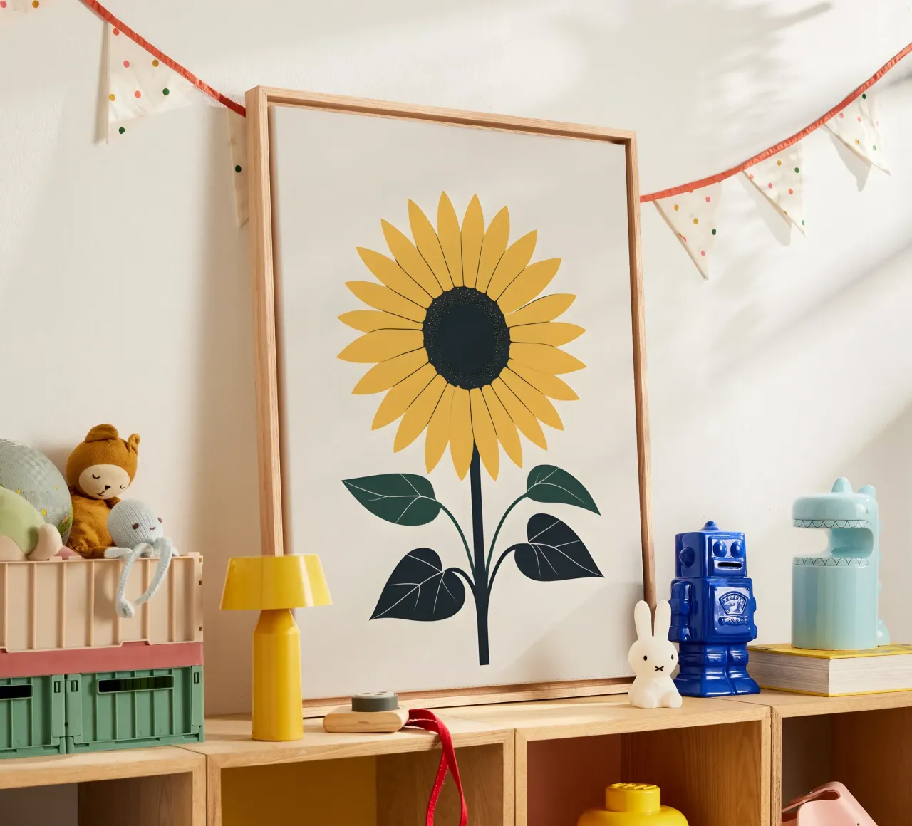 Zonnebloem Cirkel canvas met Baklijst van The Green Room
