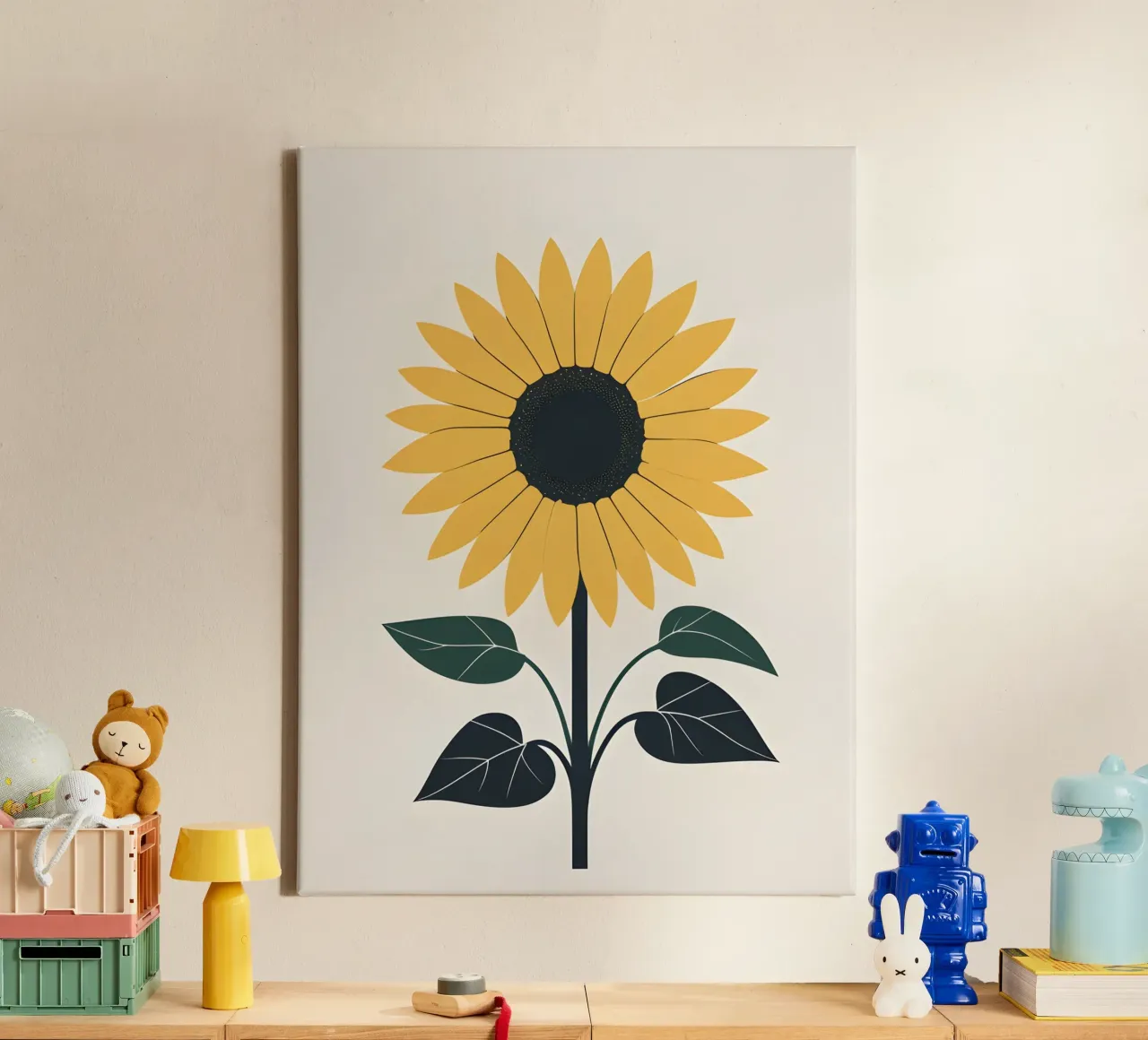 Zonnebloem Cirkel canvas met Baklijst van The Green Room