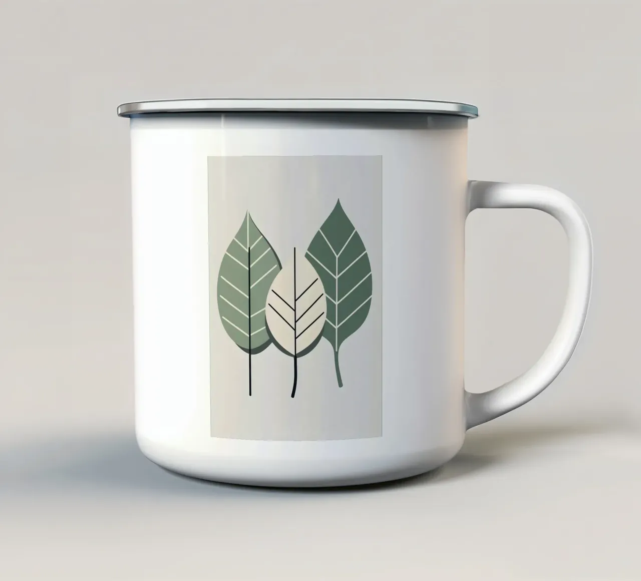 Composizione a tre foglie tazza in smalto da Botanical Gallery