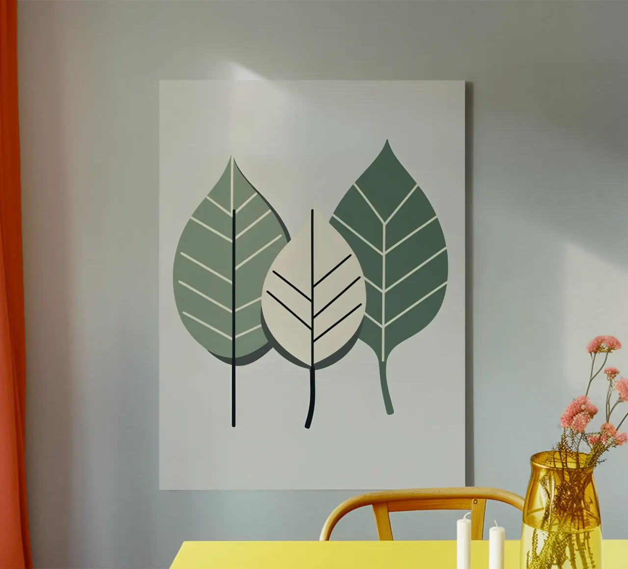 Composizione a tre foglie tela con Cornice a cassetta da The Green Room
