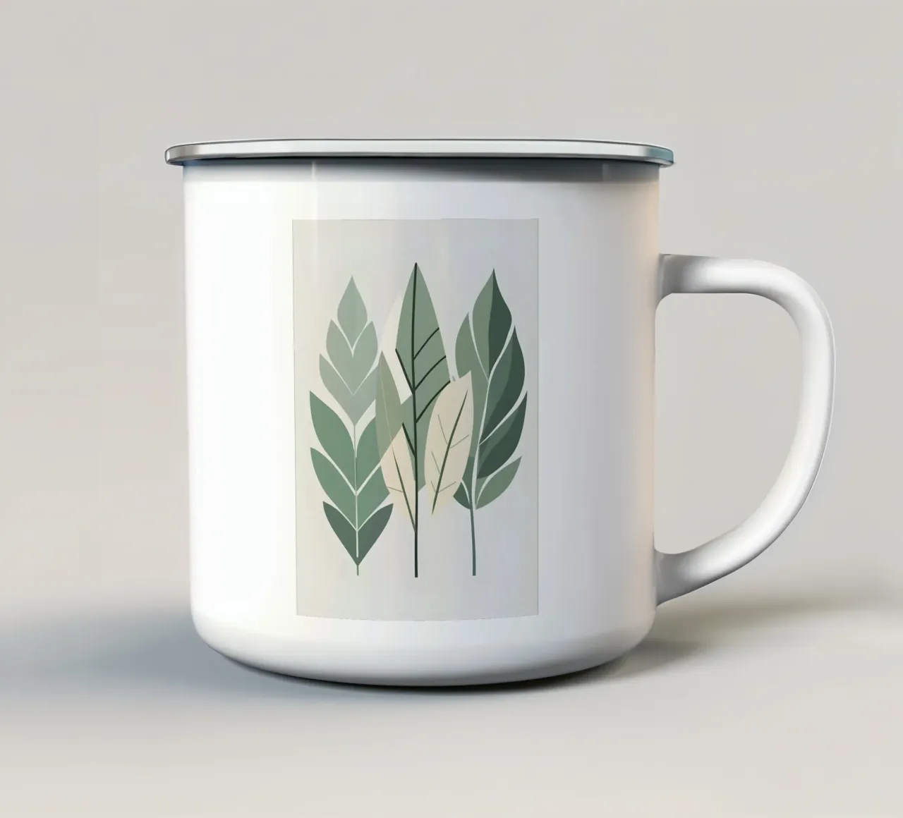 Composizione a tre foglie tazza in smalto da Botanical Gallery