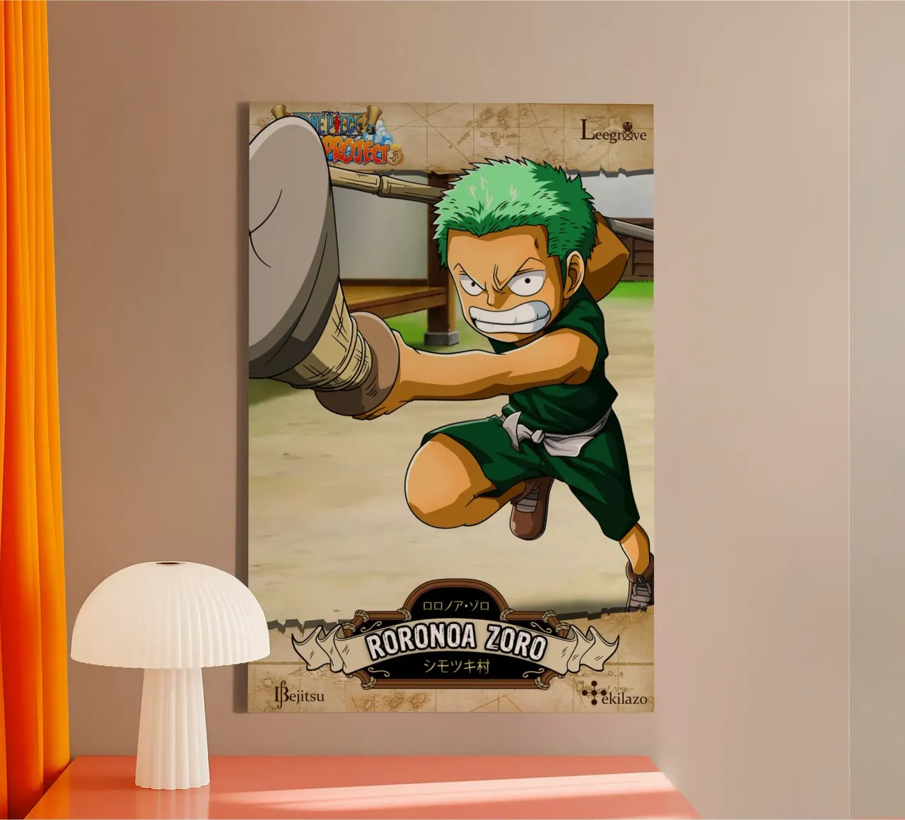 Il coraggioso guerriero Roronoa Zoro tela con Cornice a cassetta da skurtow
