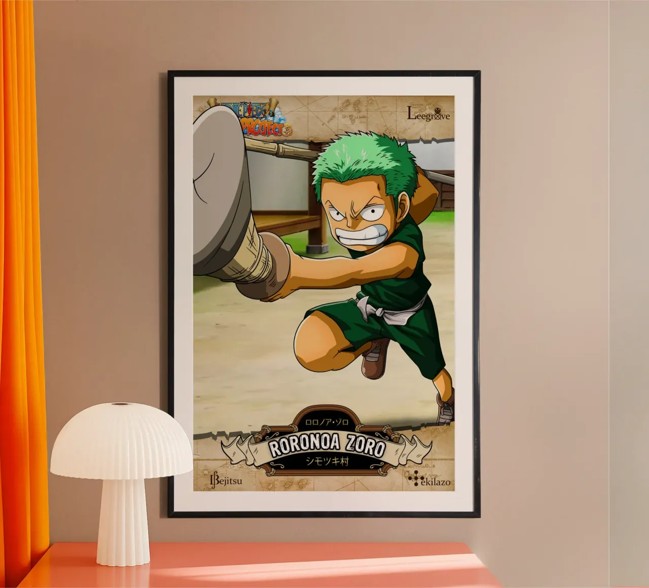 Il coraggioso guerriero Roronoa Zoro poster da skurtow