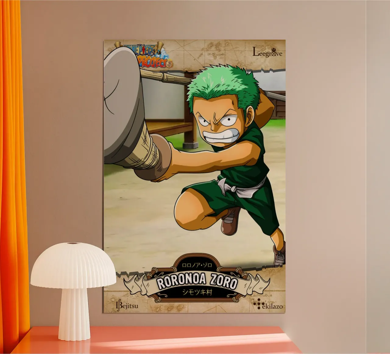Il coraggioso guerriero Roronoa Zoro poster da skurtow