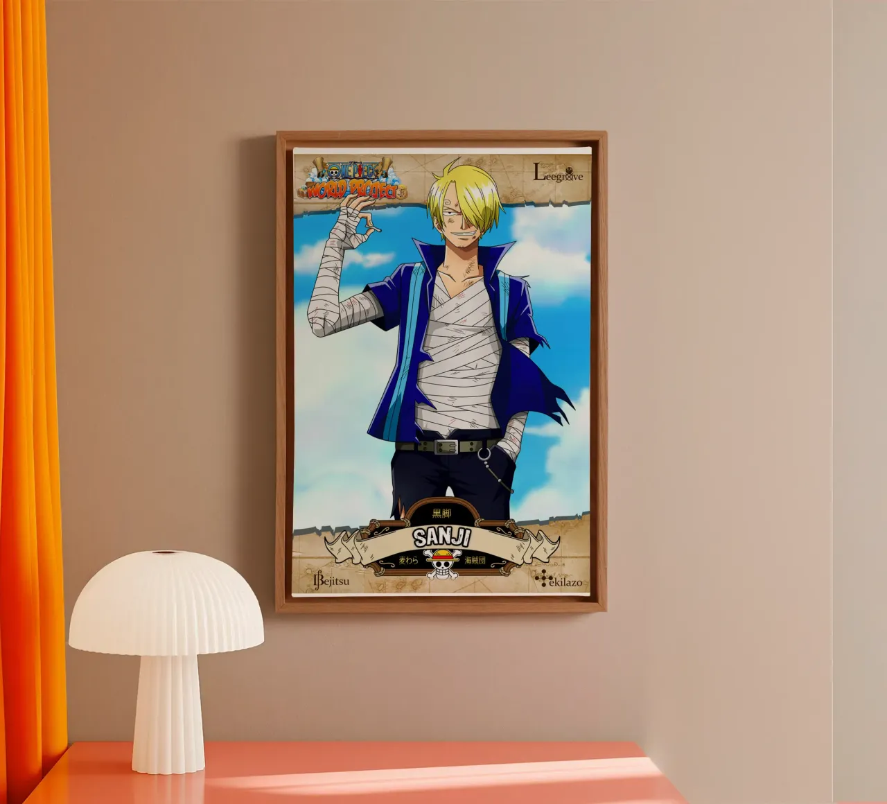 Sanji è un cuoco - ONe Piece tela con Cornice a cassetta da skurtow