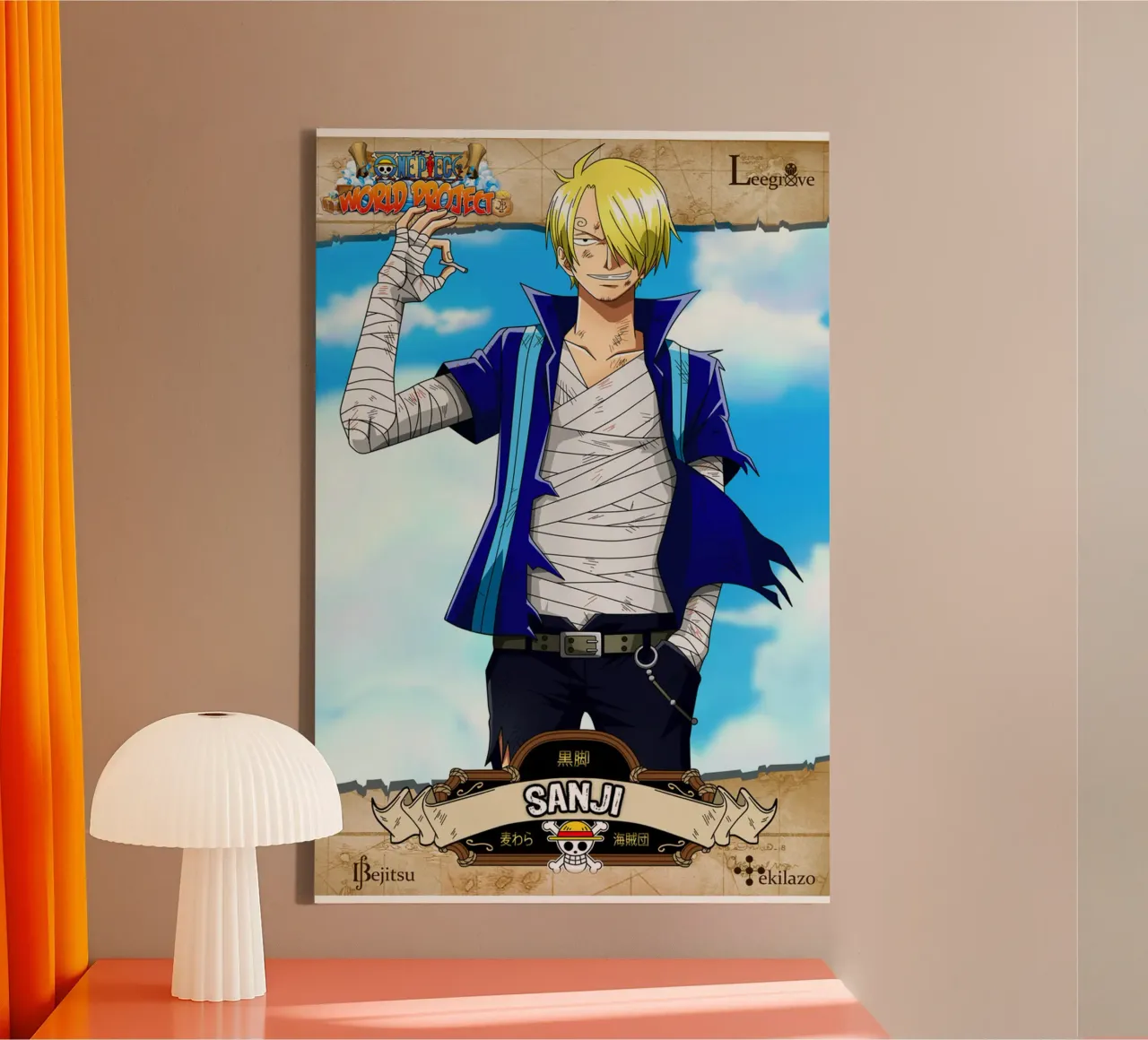 Sanji è un cuoco - ONe Piece tela con Cornice a cassetta da skurtow