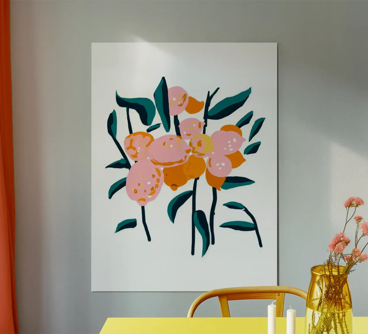 Amore al limone poster con telaio in alluminio da Leon Franke