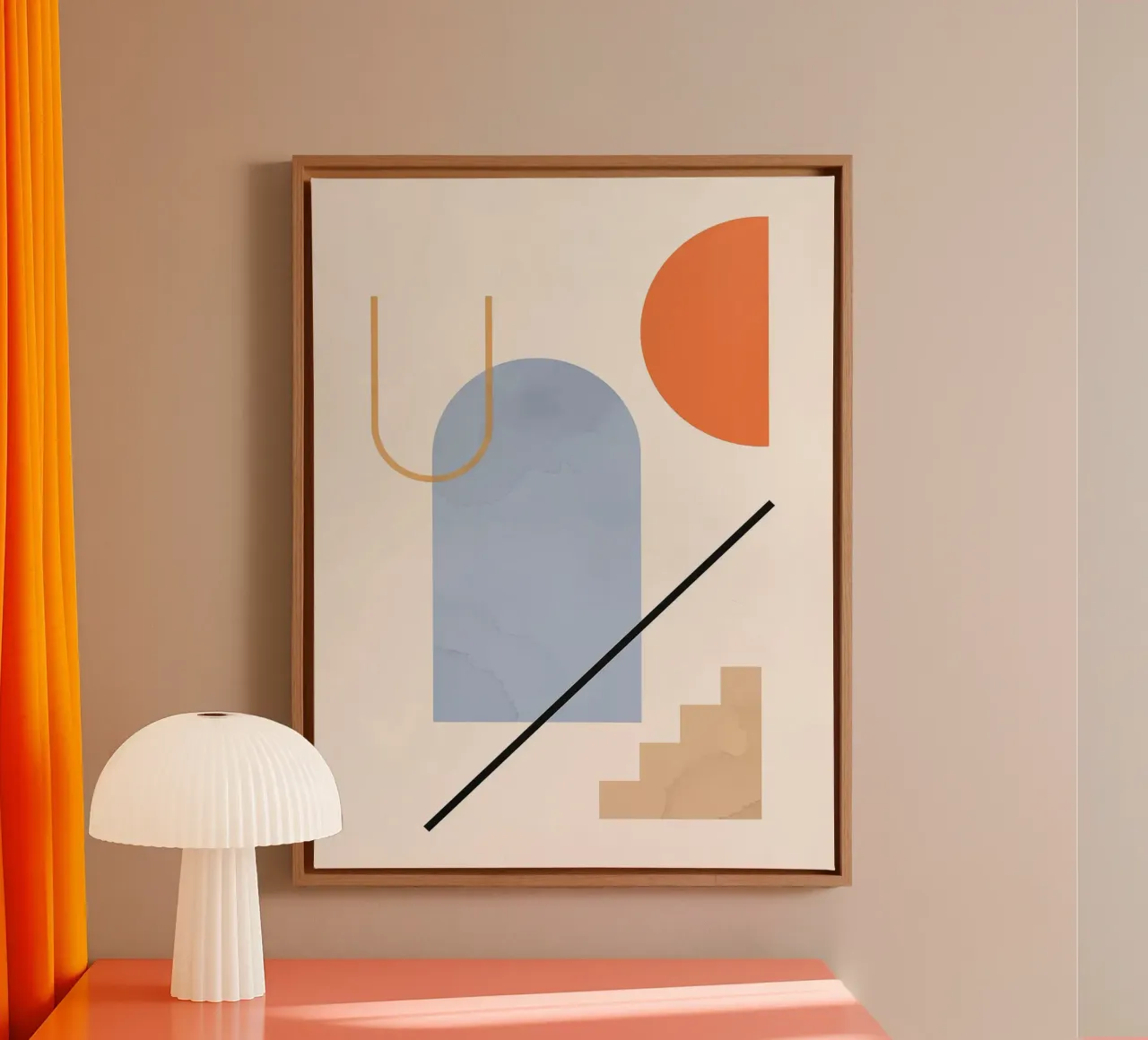 Forme geometriche tela con Cornice a cassetta da Leon Franke
