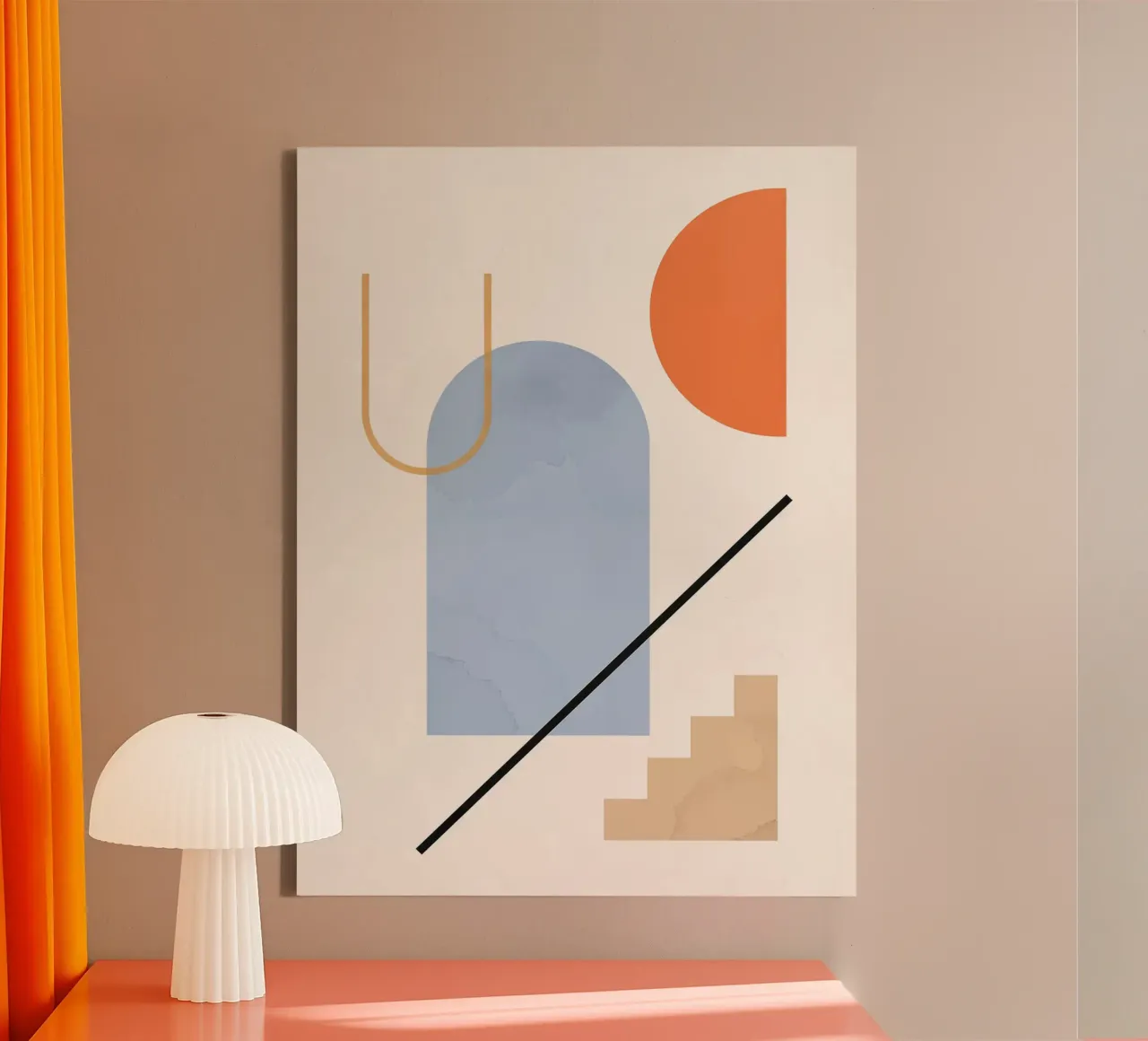 Forme geometriche tela con Cornice a cassetta da Leon Franke