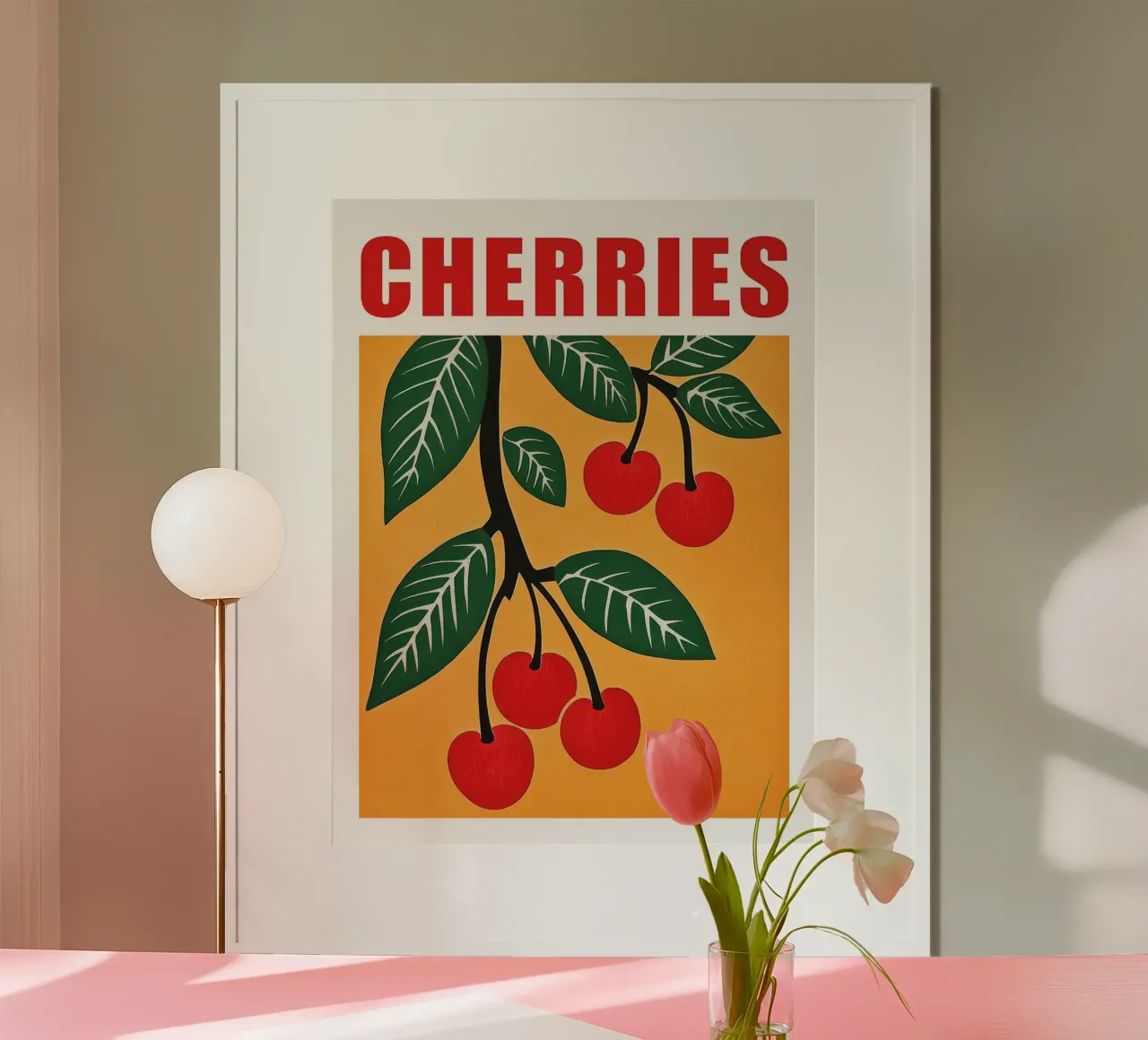 Stampa d'arte retrò sulle ciliegie poster da Leon Franke