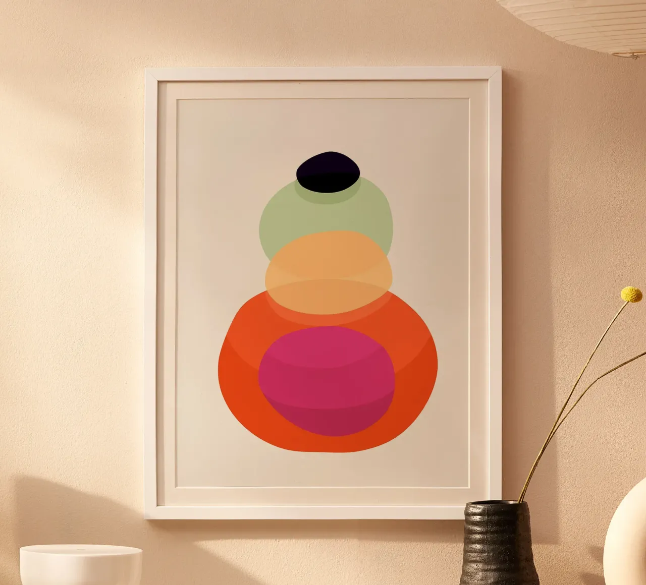 Astratto colorato poster con telaio in legno da Maria Maier