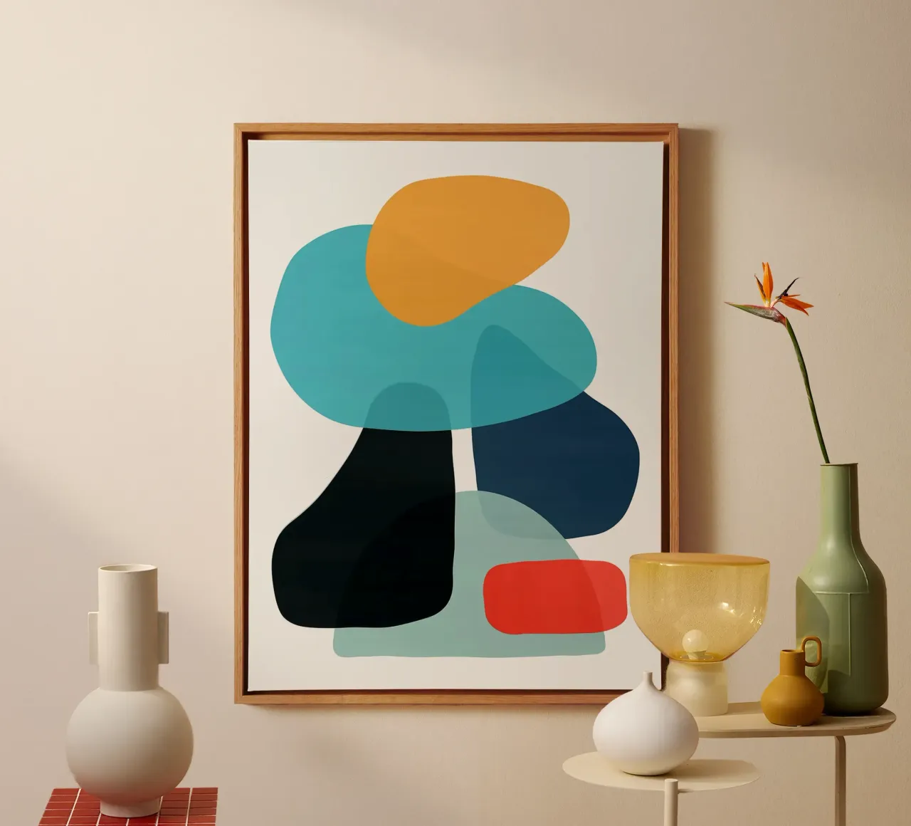 Color abstraction XV canvas with Floater frame by Maria Maier