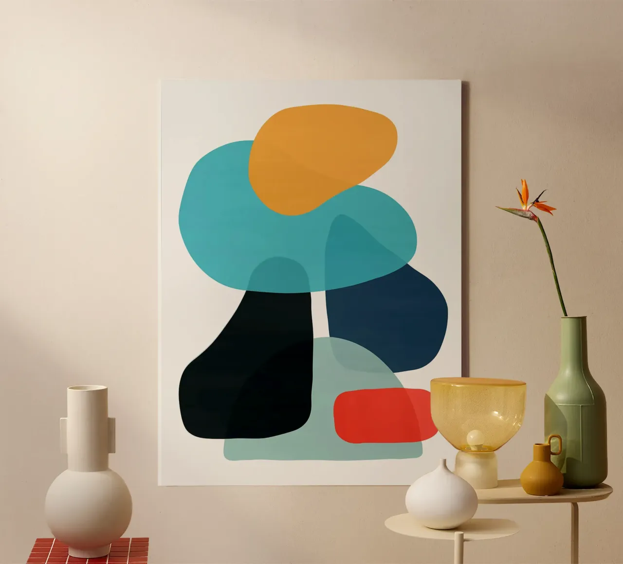 Color abstraction XV canvas with Floater frame by Maria Maier