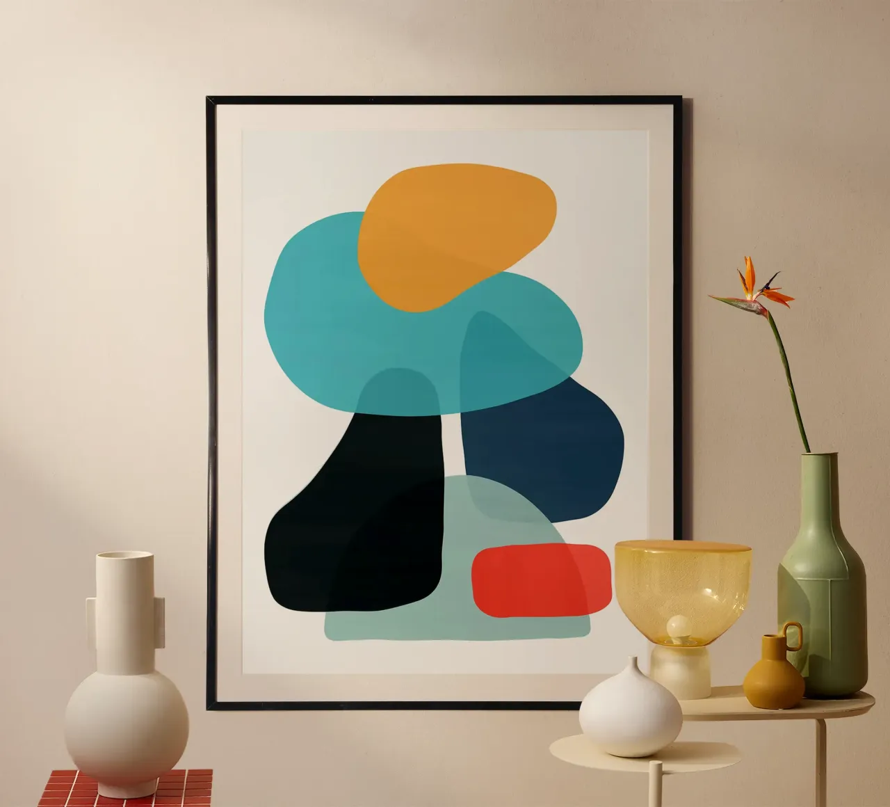 Astrazione del colore XV poster con telaio in alluminio da Maria Maier