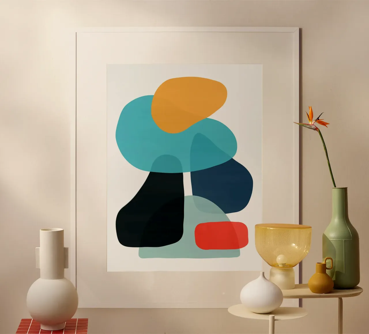 Astrazione del colore XV poster con telaio in alluminio da Maria Maier