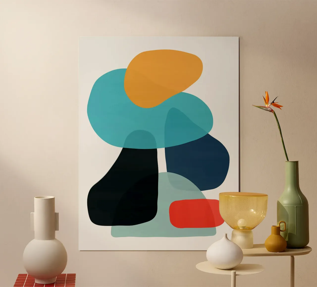 Astrazione del colore XV poster con telaio in alluminio da Maria Maier