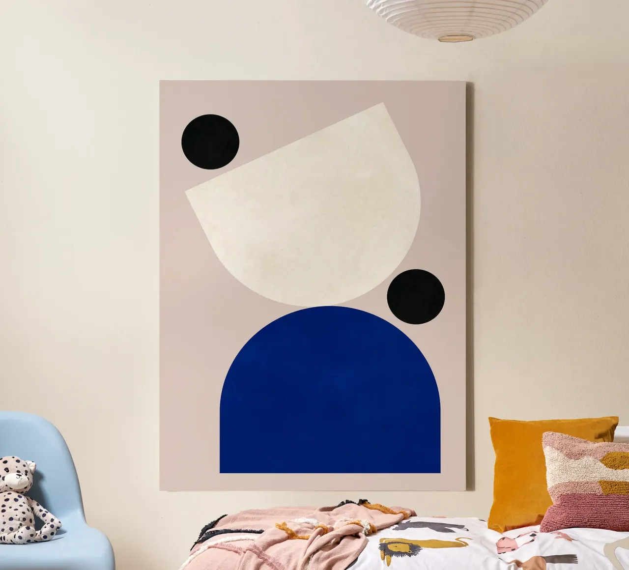 Abstracte Geometrische Kunstdruk canvas met Baklijst van Maria Maier