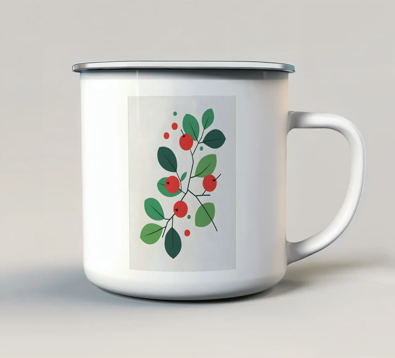 Ramo con bacche tazza in smalto da Botanical Gallery