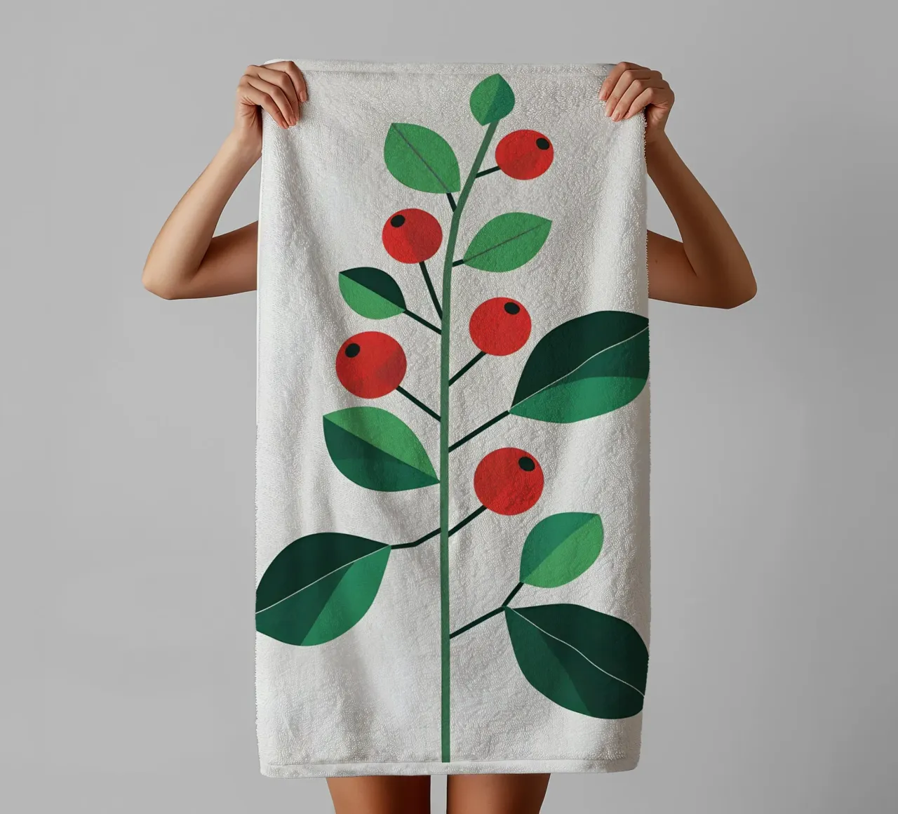 Branch with Berries towel by Botanical Gallery