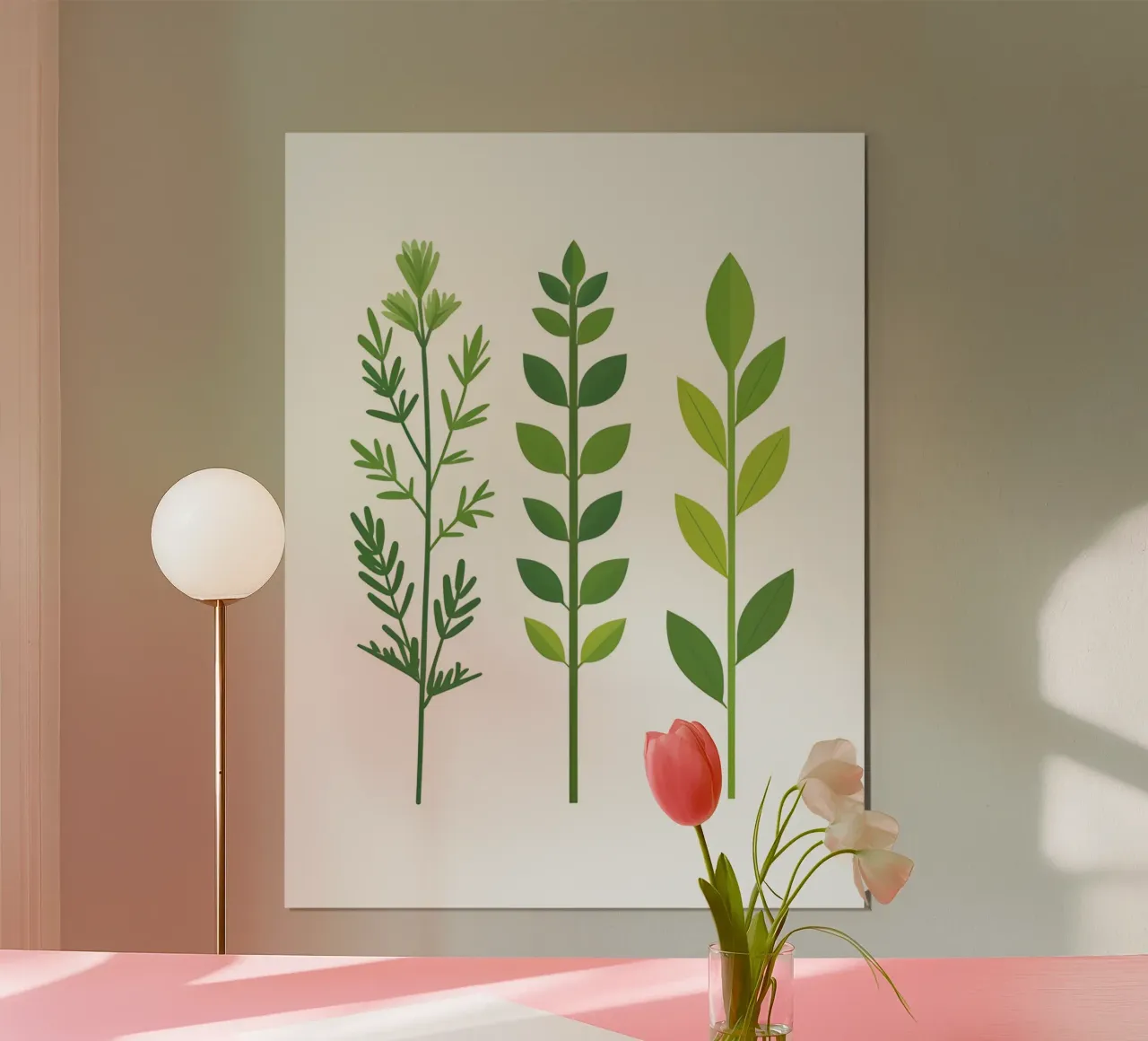 composizione di rametti di erbe poster con telaio in legno da The Green Room