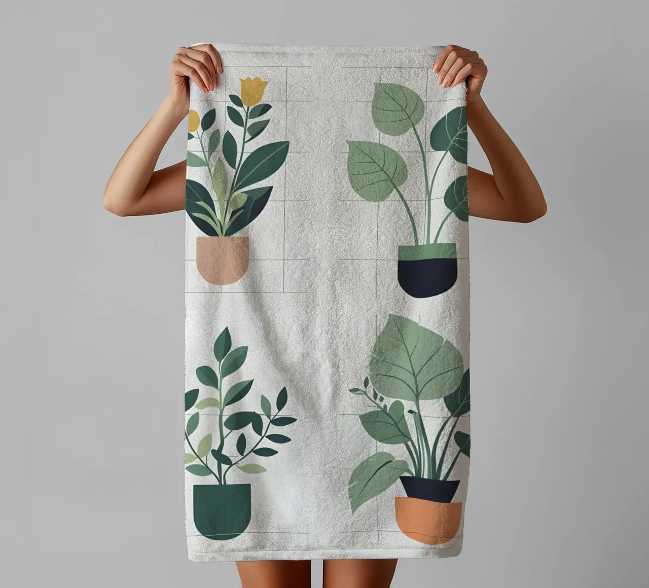 Botanical Grid towel by Botanical Gallery