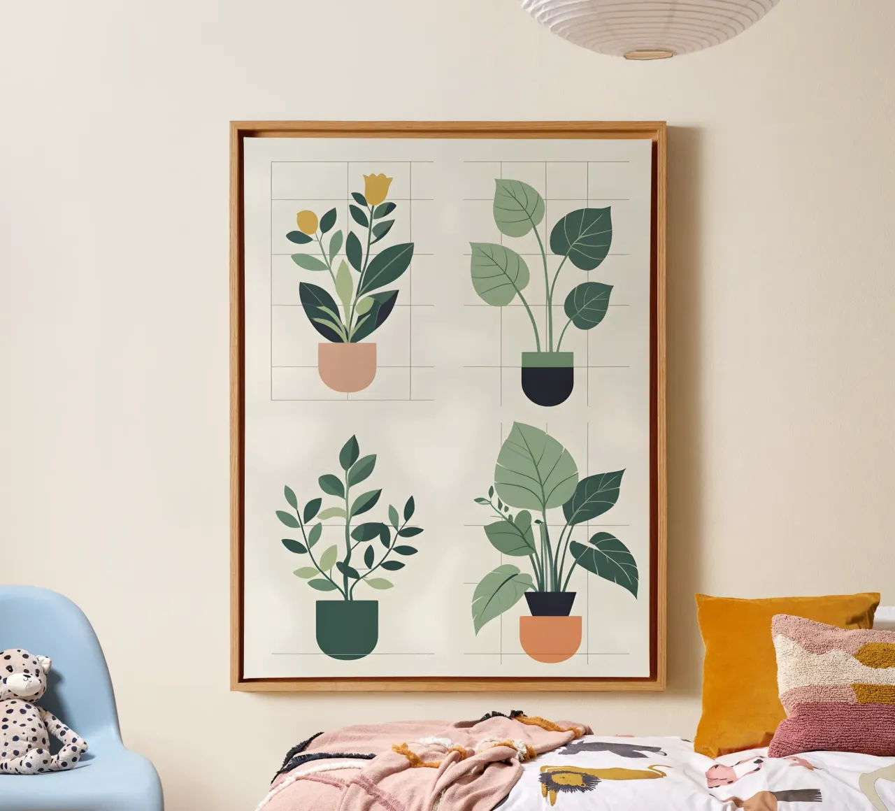 Griglia botanica tela con Cornice a cassetta da The Green Room