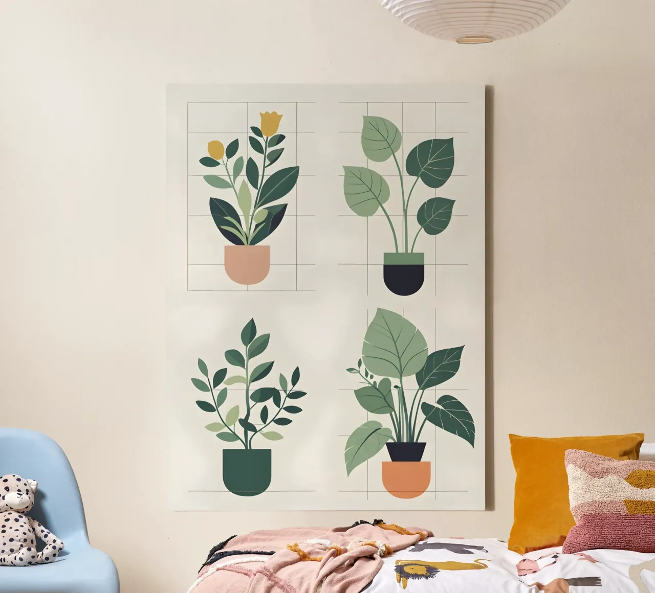 Griglia botanica tela con Cornice a cassetta da The Green Room