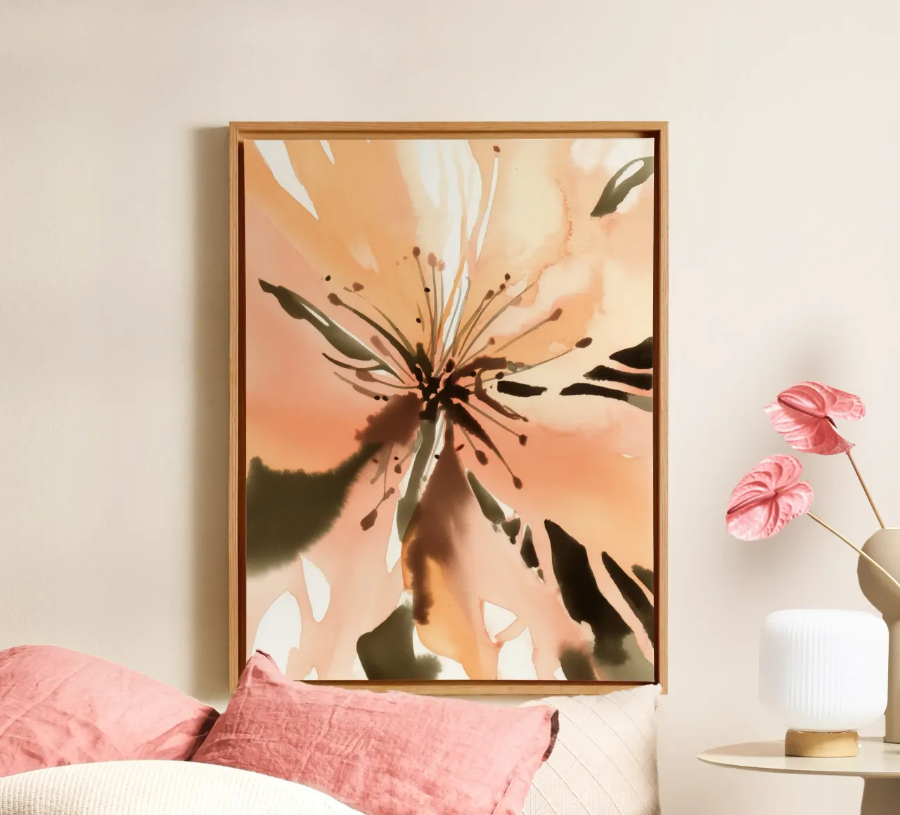 Radiosità dei fiori di pesco tela con Cornice a cassetta da Sophia Calder Studio