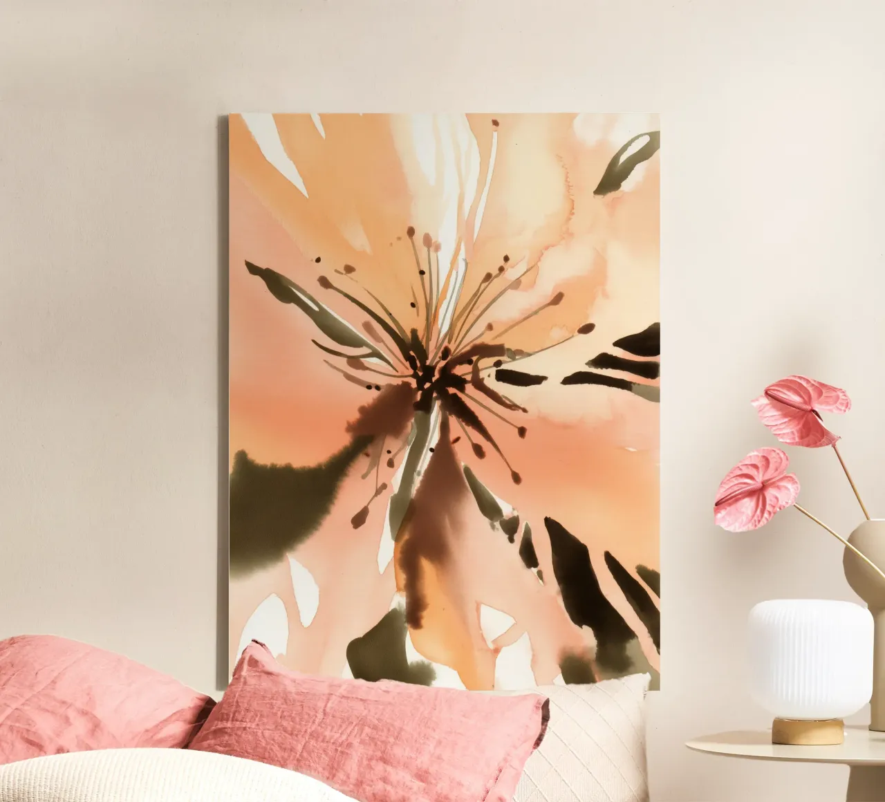 Radiosità dei fiori di pesco tela con Cornice a cassetta da Sophia Calder Studio