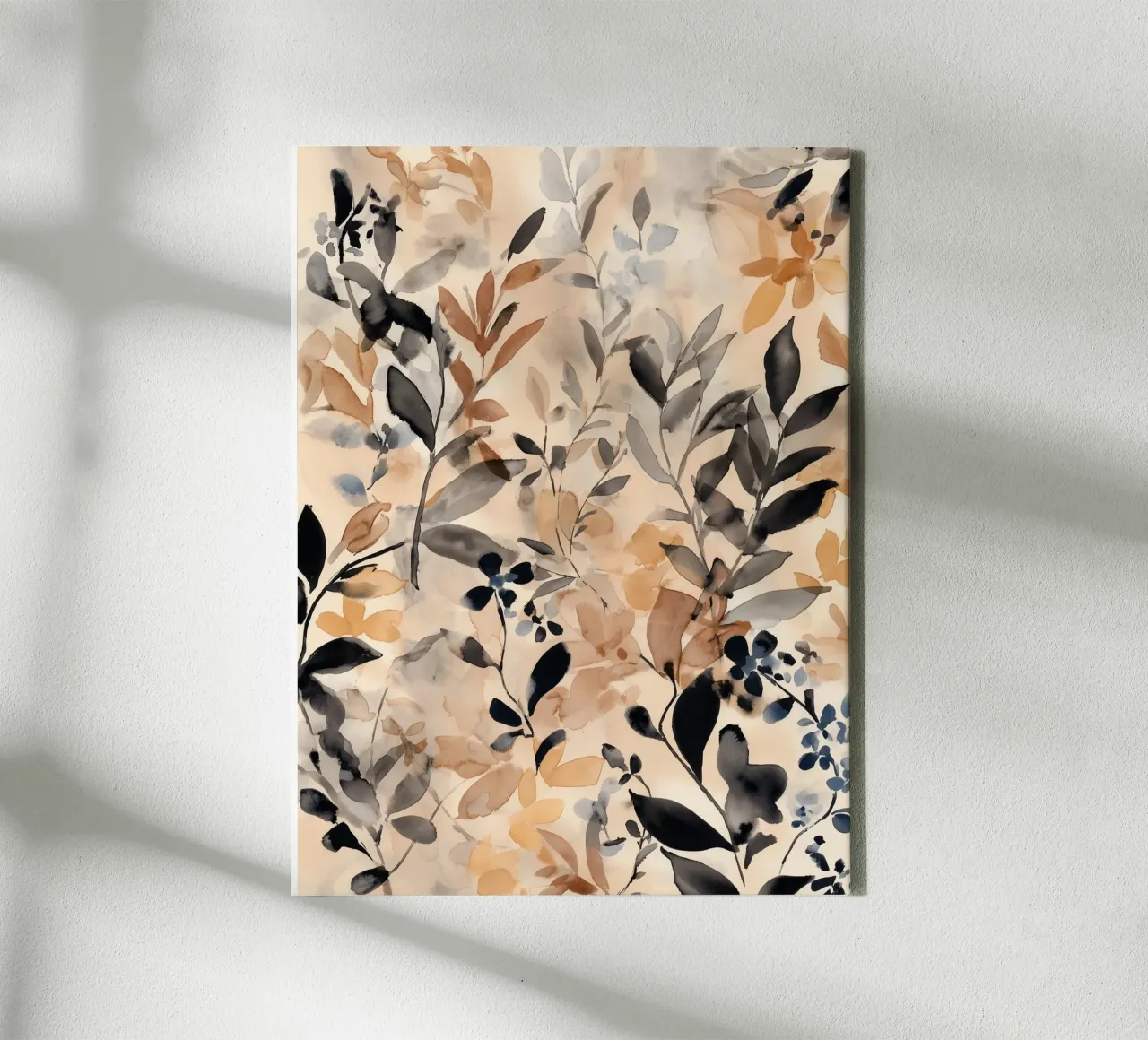 Aardse bladeren canvas met Baklijst van Sophia Calder Studio