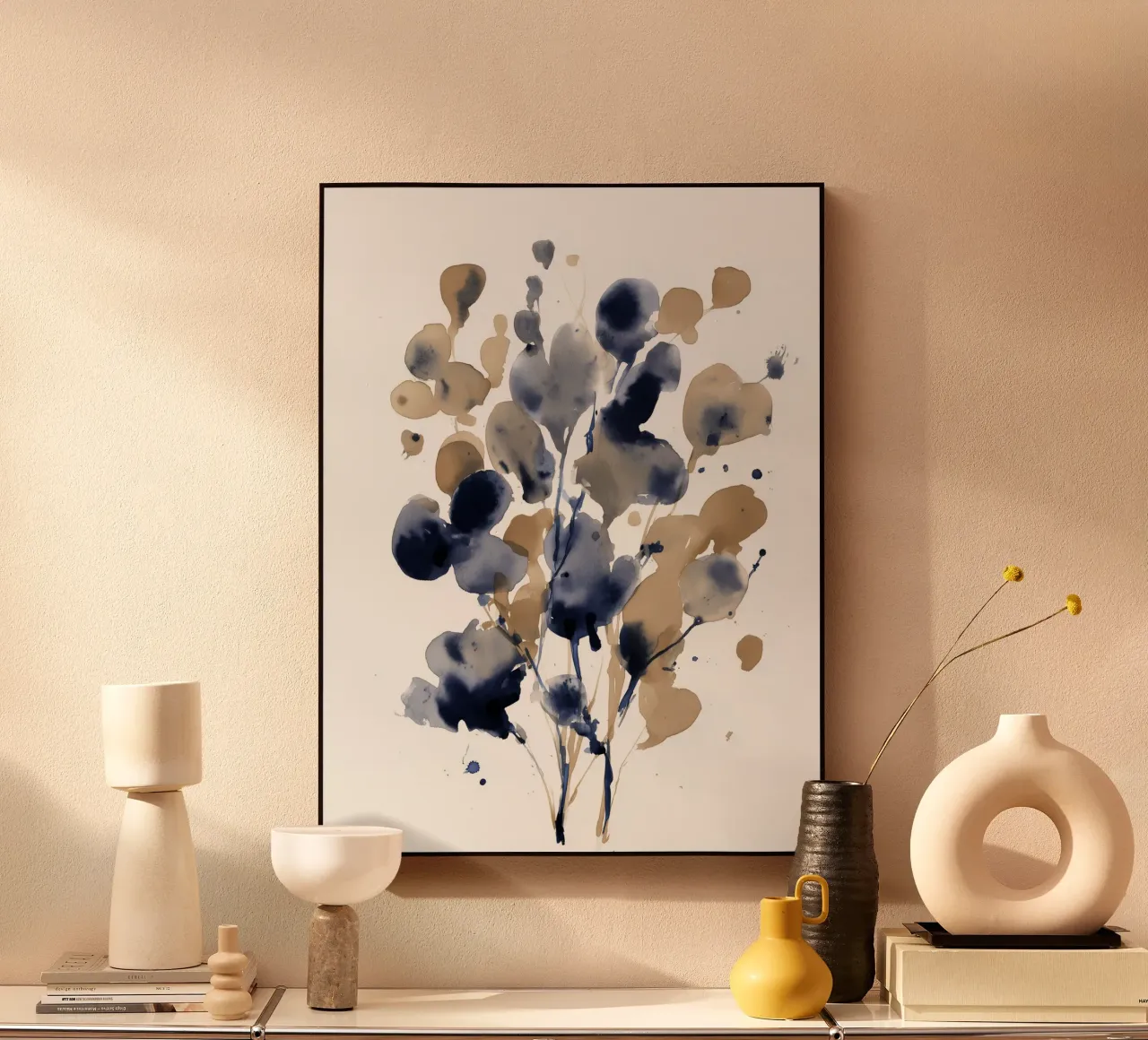 Rami indaco e ocra plexiglass da Sophia Calder Studio