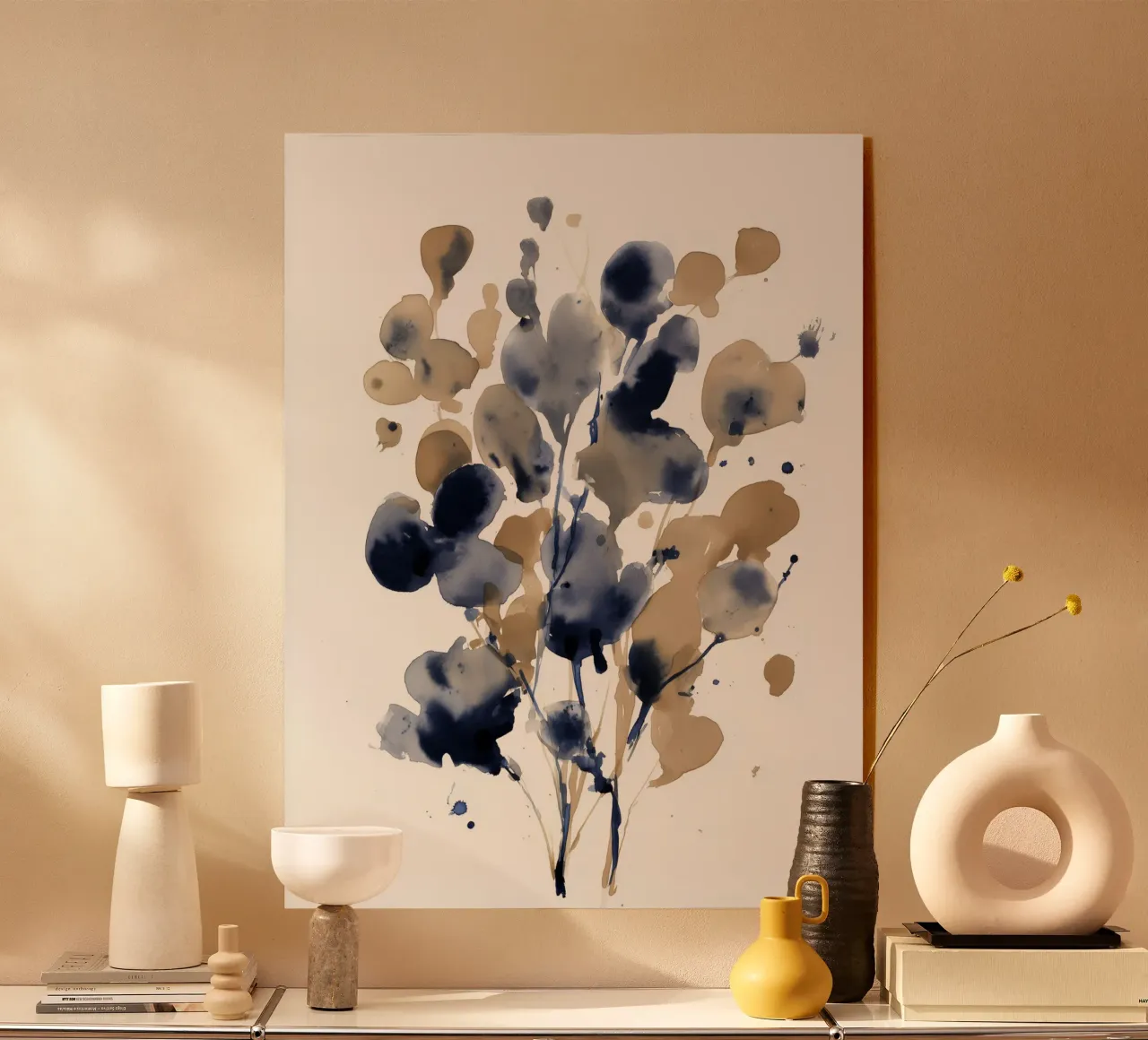 Rami indaco e ocra plexiglass da Sophia Calder Studio