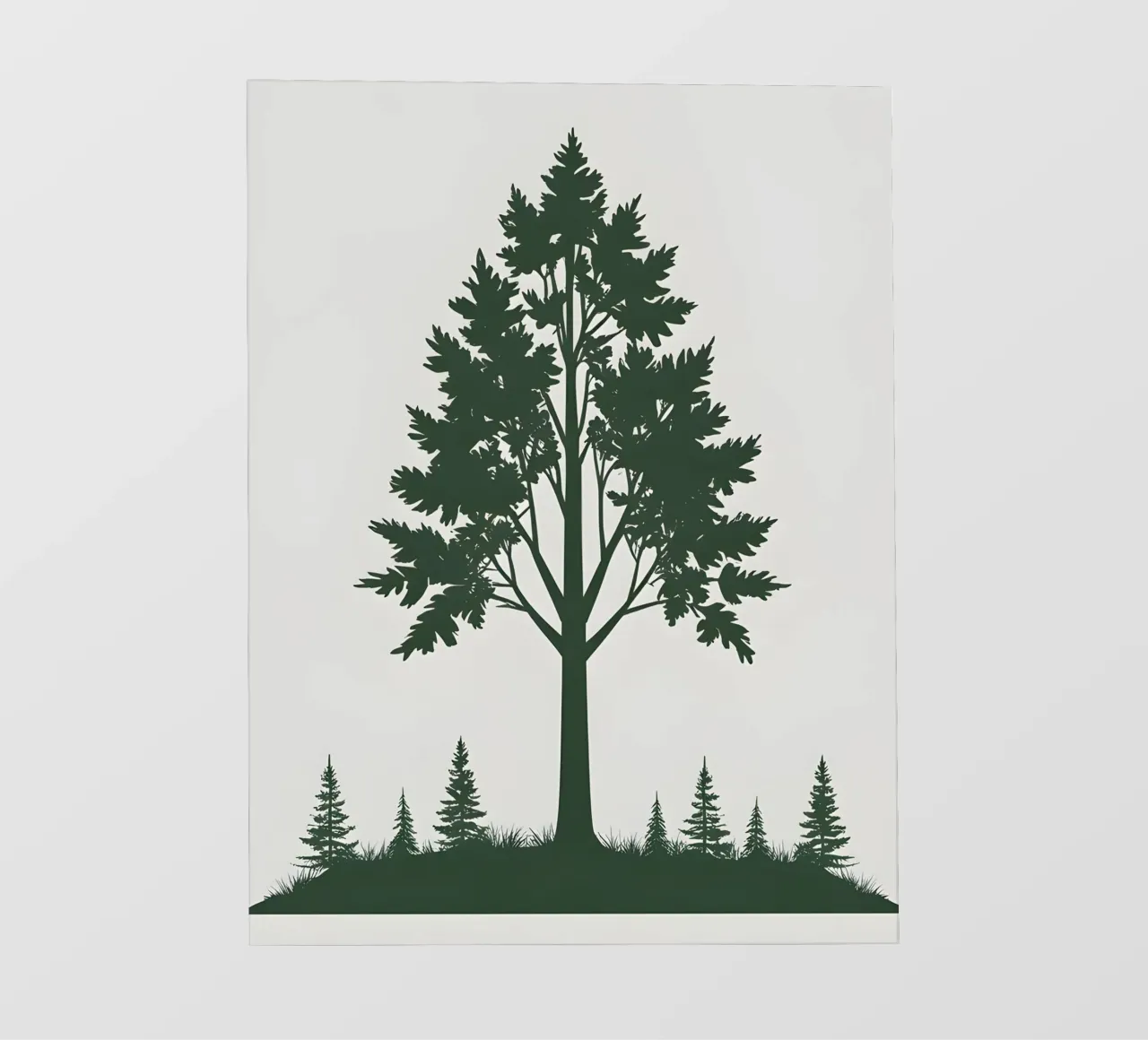Silhouette di un singolo albero telo in pvc da Botanical Gallery