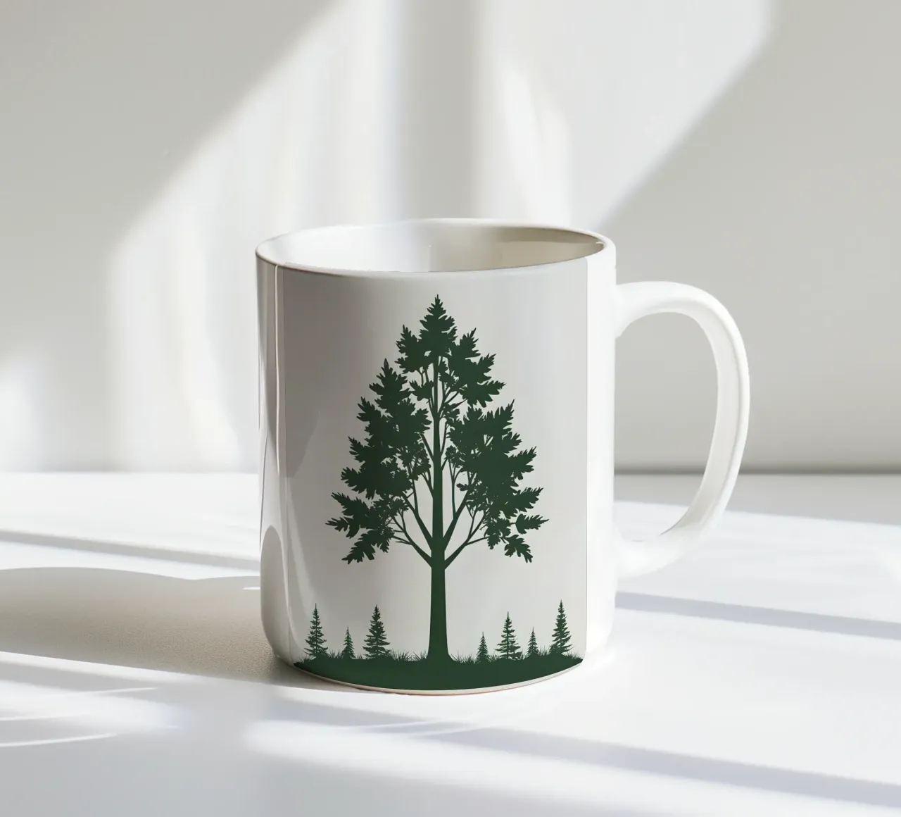 Silhouette di un singolo albero tazza in ceramica da Botanical Gallery