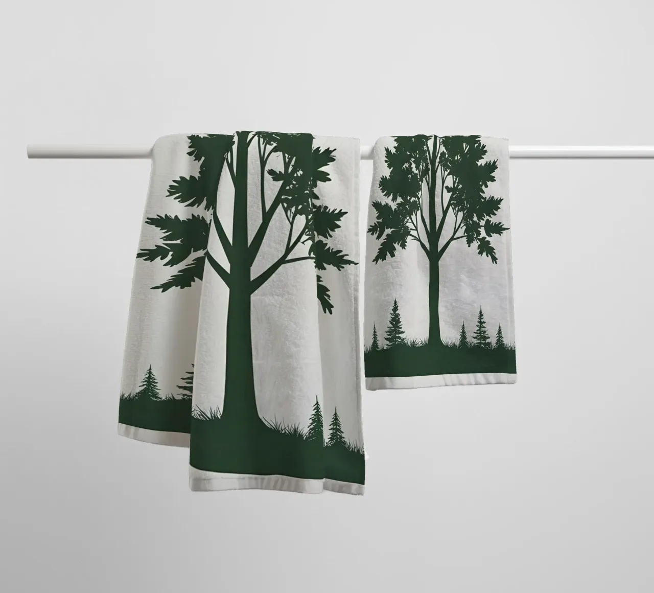 Silhouette di un singolo albero asciugamano da bagno da Botanical Gallery
