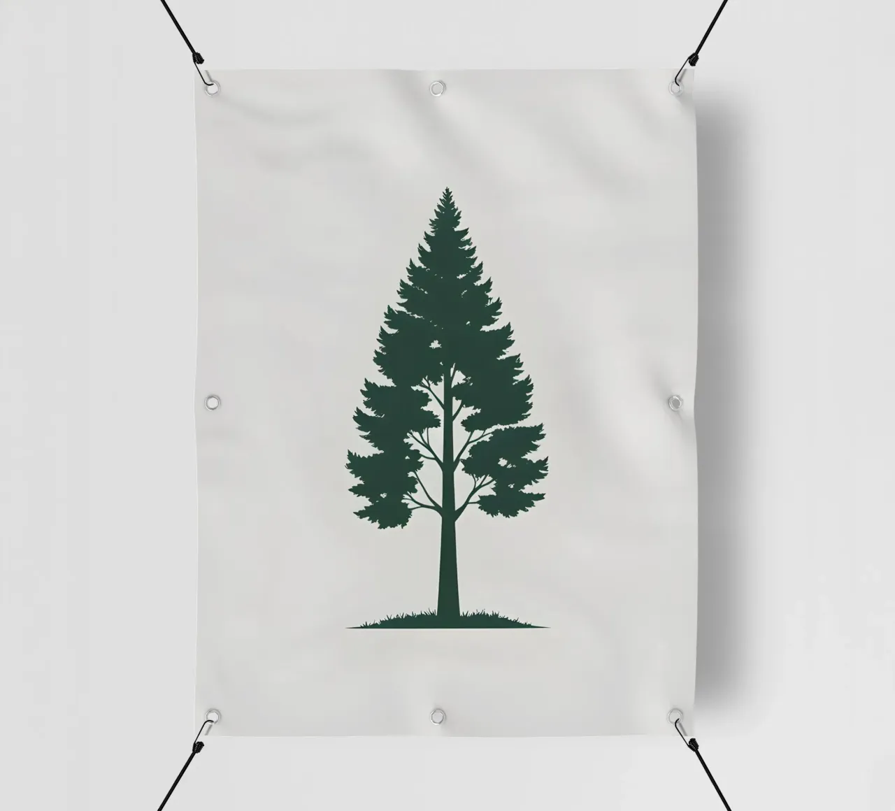 Silhouette di un singolo albero telo in pvc da Botanical Gallery