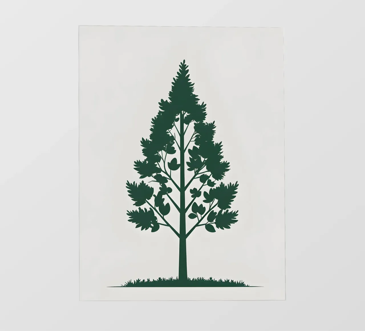 Silhouette di un singolo albero telo in pvc da Botanical Gallery