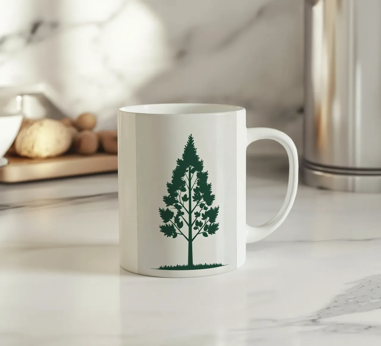 Silhouette di un singolo albero tazza in ceramica da Botanical Gallery