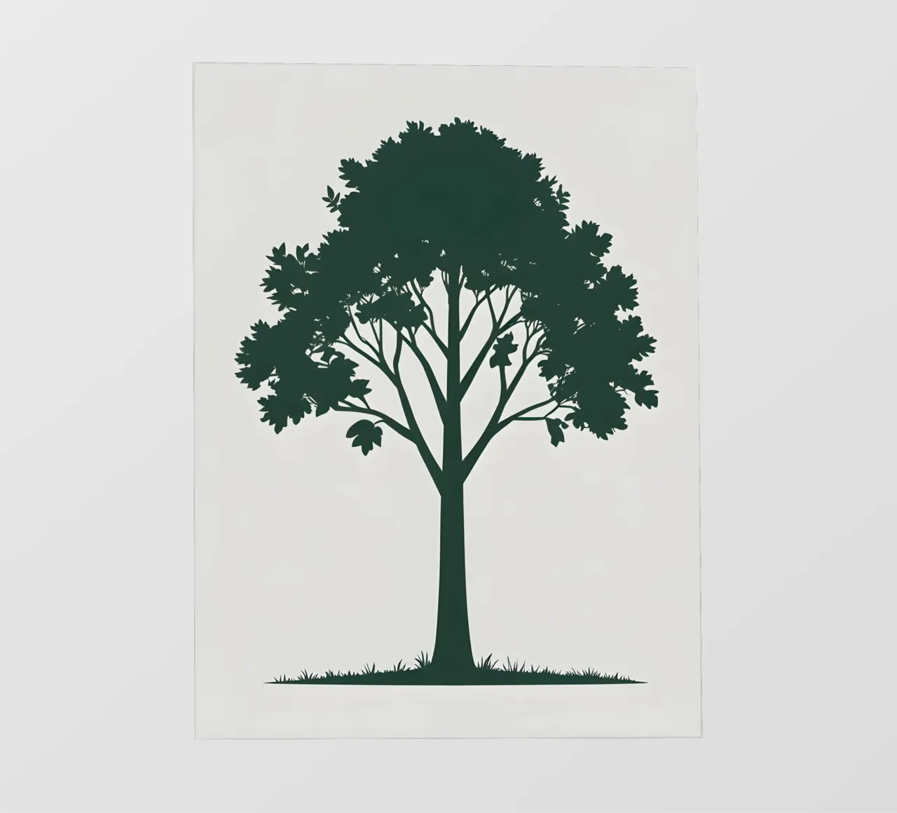 Silhouette di un singolo albero telo in pvc da Botanical Gallery