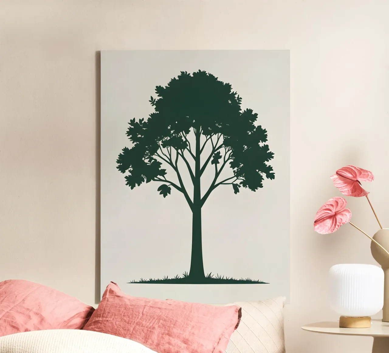 Silhouette di un singolo albero tela con Cornice a cassetta da The Green Room