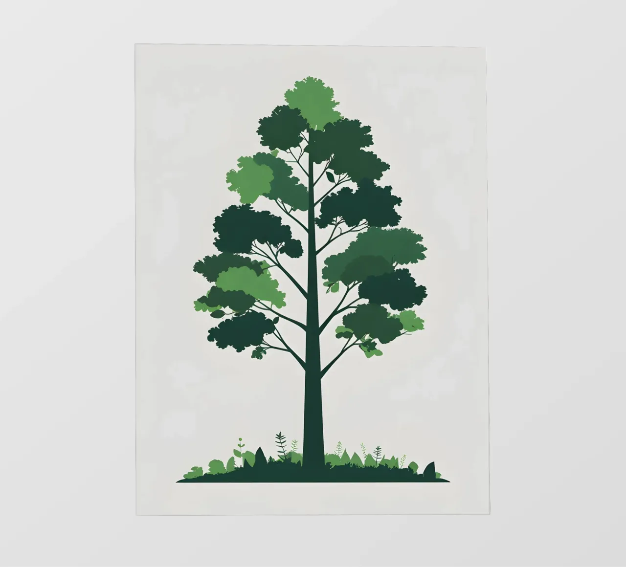 Silhouette di un singolo albero telo in pvc da Botanical Gallery